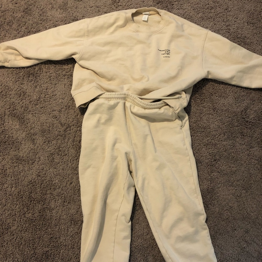 H&M cream sweatsuit